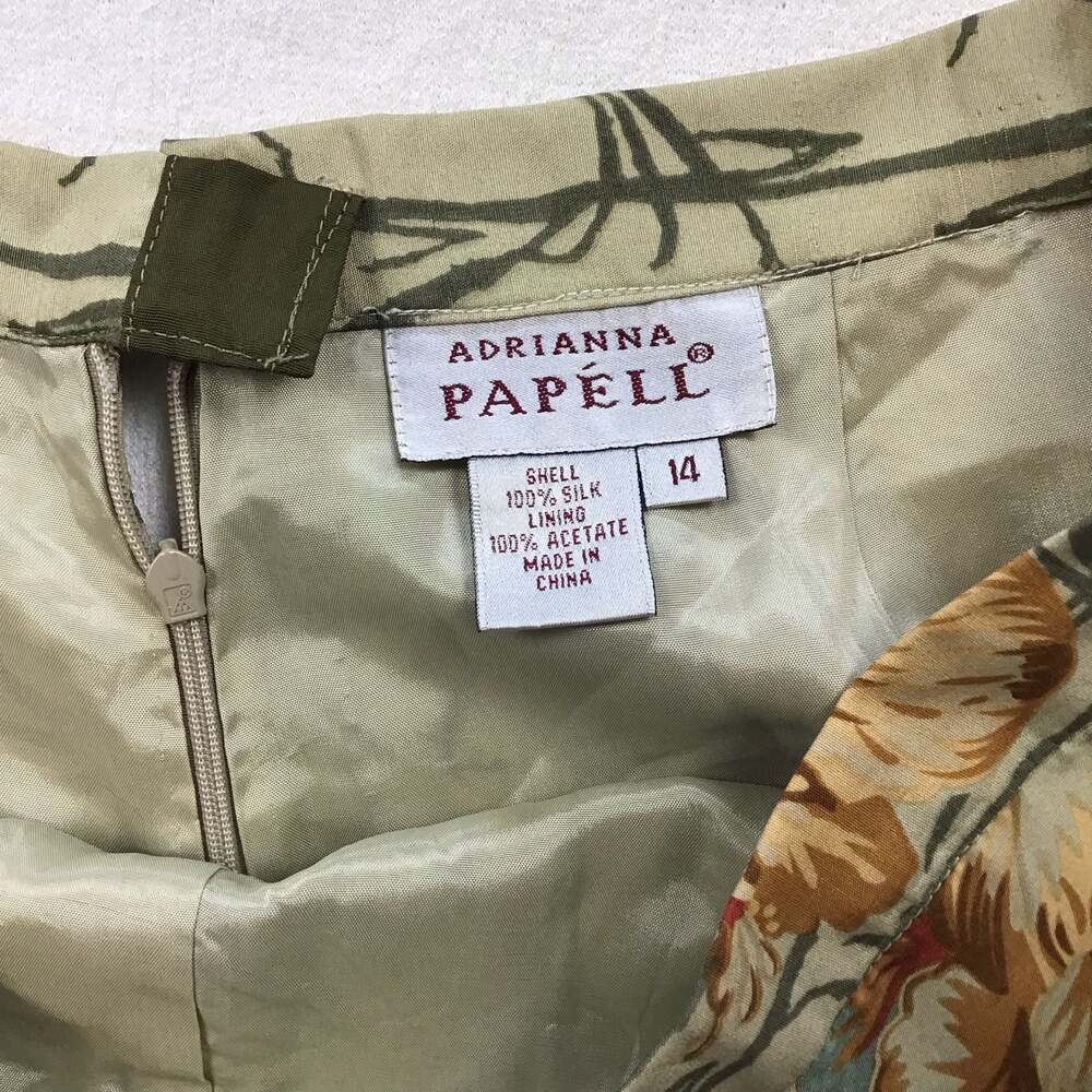 Adrianna Papell Silk Beaded Tropical Floral Pants Size 14 Summer Chic - Picture 8 of 15